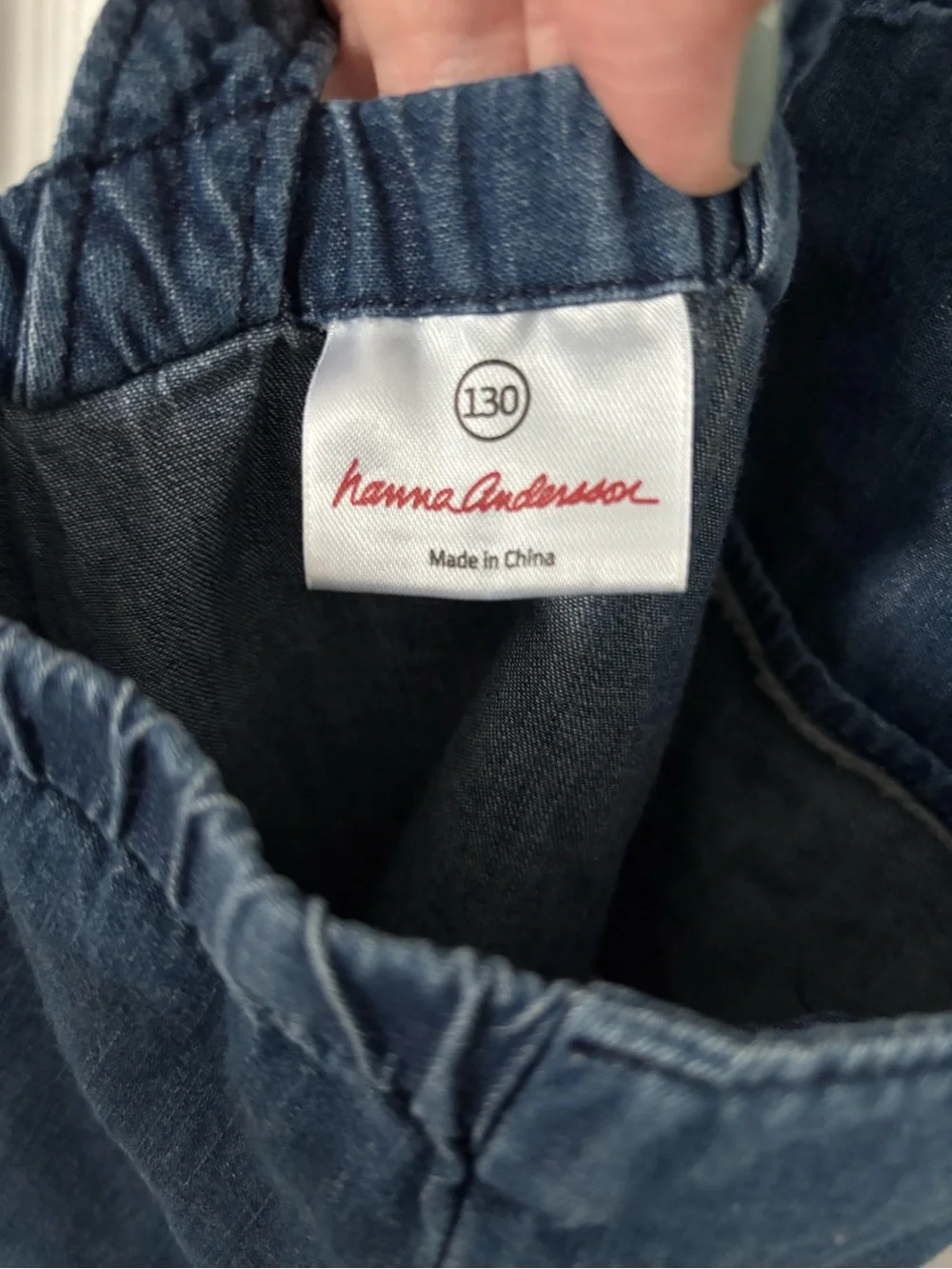 Size 8 Hanna Andersson embroidered denim dress